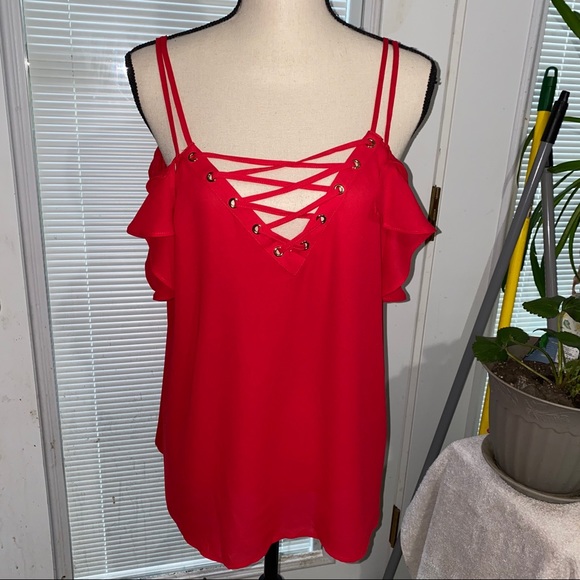 Express Tops - Express large chiffon spaghetti strap blouse